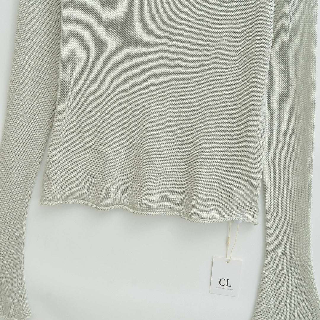 Damen Leichtes Feinstrick-Longsleeve mit ausgestellten Trompetenärmeln Shop Nory