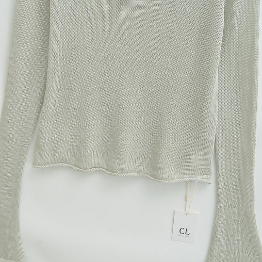 Damen Leichtes Feinstrick-Longsleeve mit ausgestellten Trompetenärmeln Shop Nory