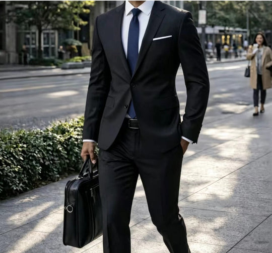Herren Zweiteiliger Slim-Fit Businessanzug mit tailliertem Revers und schlanker Anzughose Shop Nory