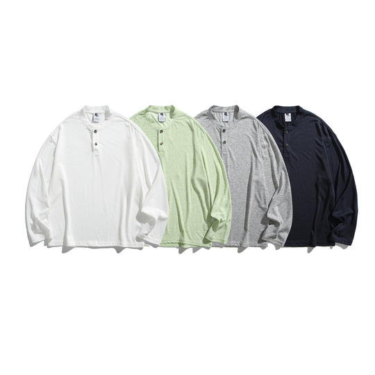 Unisex Langärmeliges Henleyshirt mit kurzer Knopfleiste und relaxed Fit Shop Nory