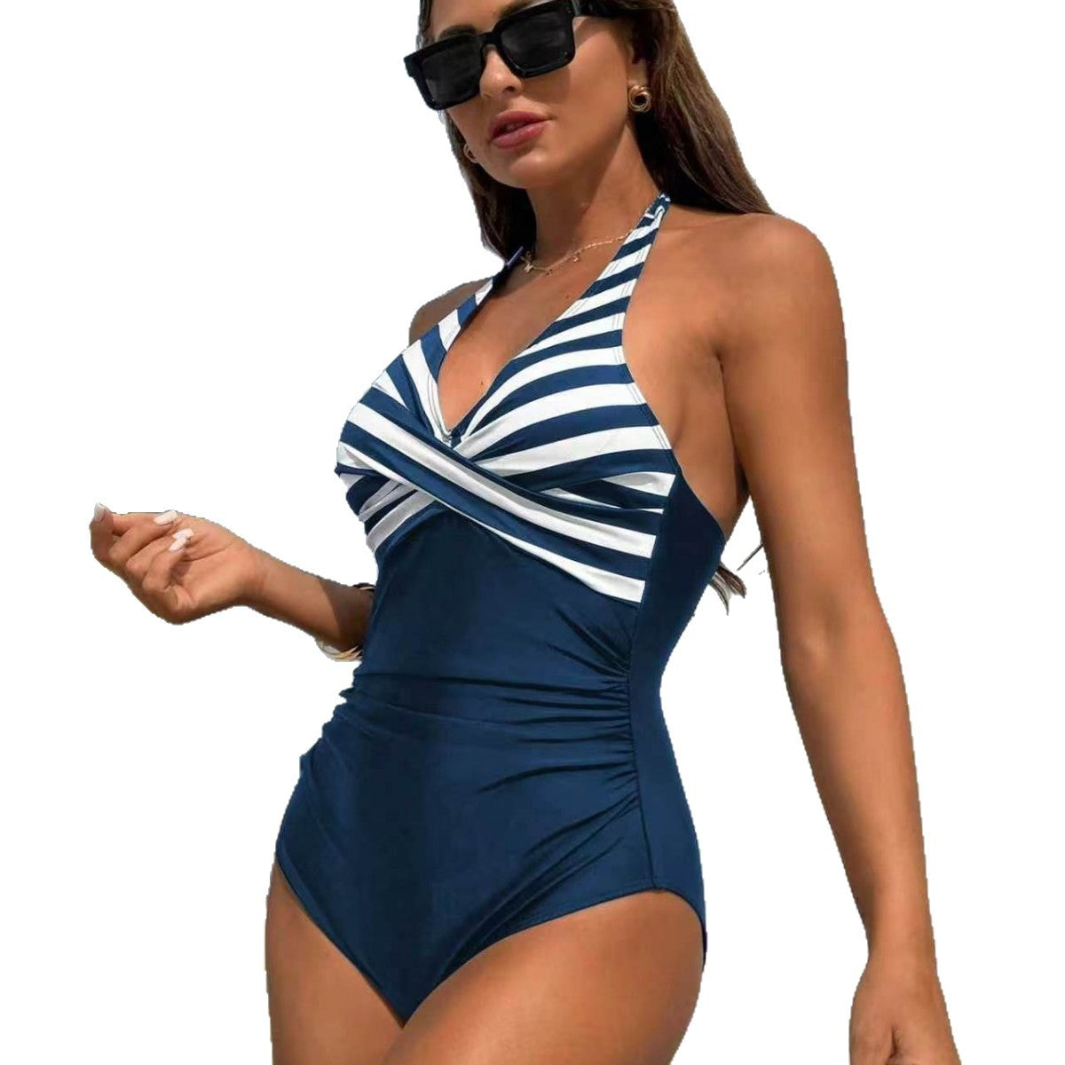 Damen Badeanzug mit eleganten Streifen