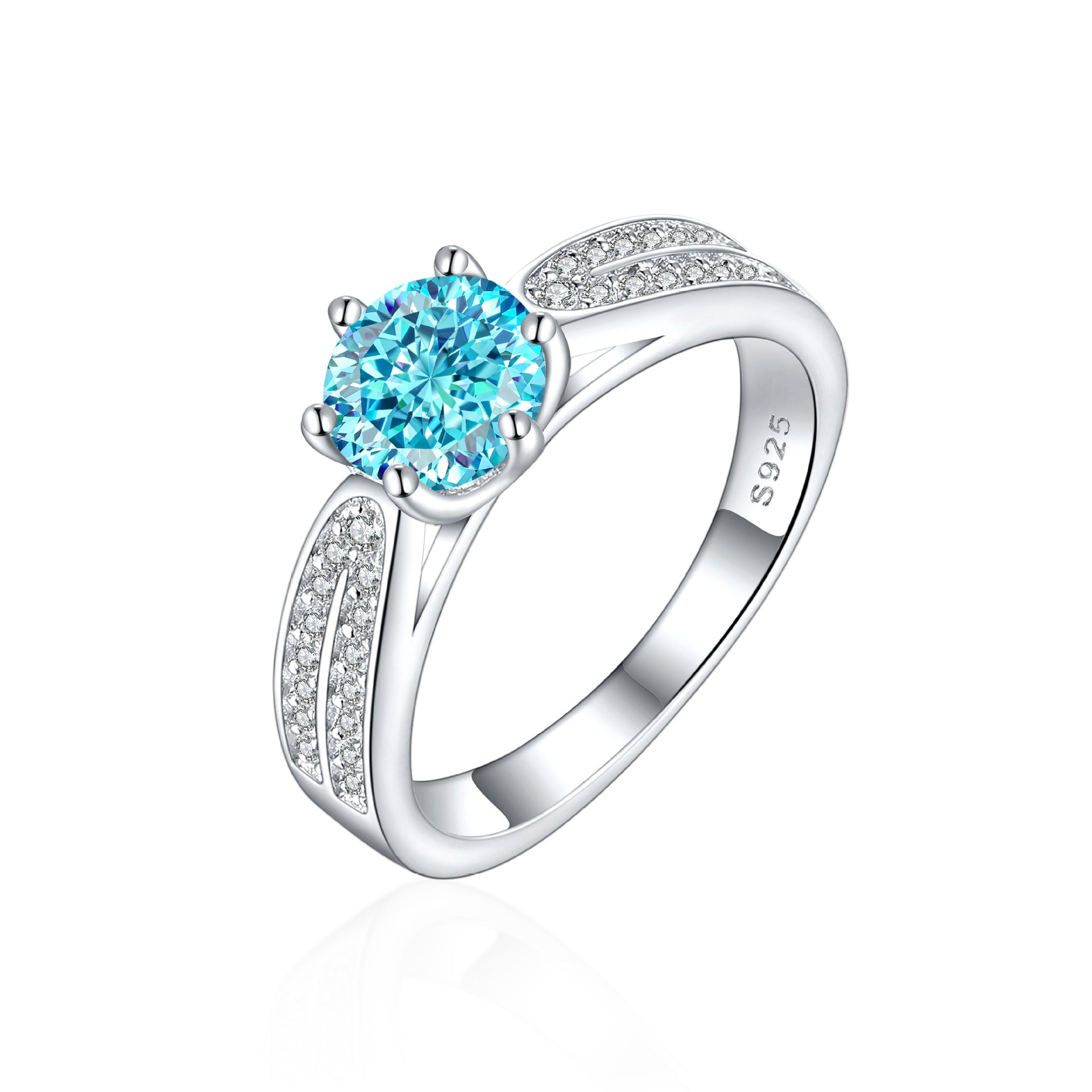 Damen Verlobungsring mit elegantem Tropfenstein und kunstvollem Zirkonia-Besatz Shop Nory