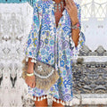 Damen Tunika-Kleid mit kreativem Print und Taschendetails