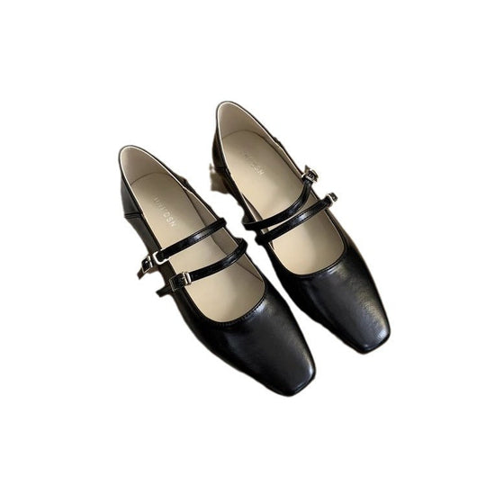 Damen elegante Mary Jane Ballerinas mit modischem Doppelriemen und komfortablem Fußbett