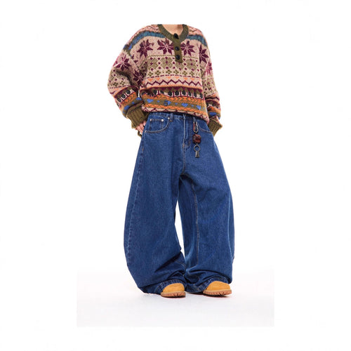 Damen Gemusterter Pullover mit Knopfleiste Shop Nory