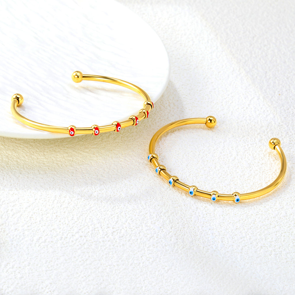Damen offener Armreif mit einzigartigen Auge-Motiven Shop Nory