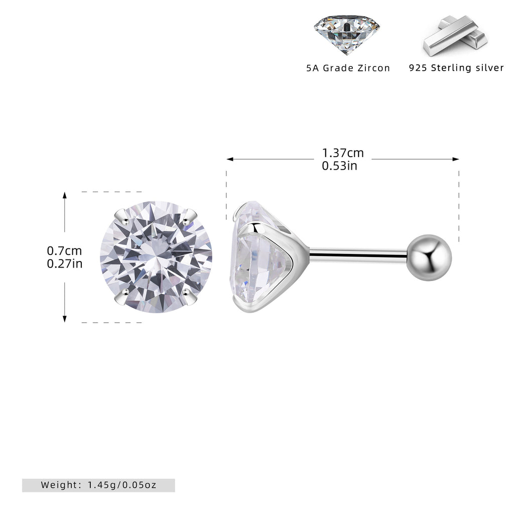 Damen Ohrstecker mit funkelndem Zirkon und hochwertigem 925 Sterling Silber Shop Nory