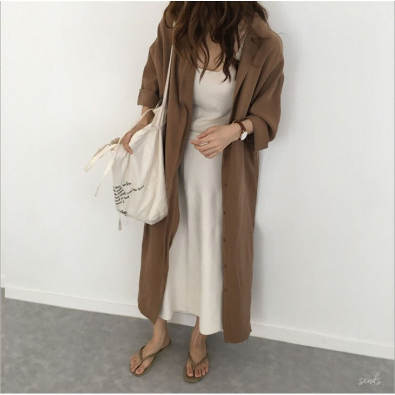 Damen Hemdblusenkleid mit Bindegürtel und lässigen Dreiviertelärmeln Shop Nory