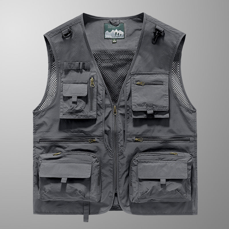 Herren Multifunktionale Angler- und Utility‑Weste mit Mesh‑Einsätzen und Mehrfach‑Taschen Shop Nory
