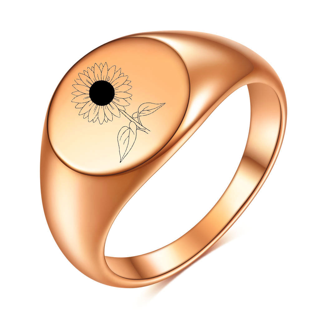 Damen Siegelring mit floralem Motiv Shop Nory