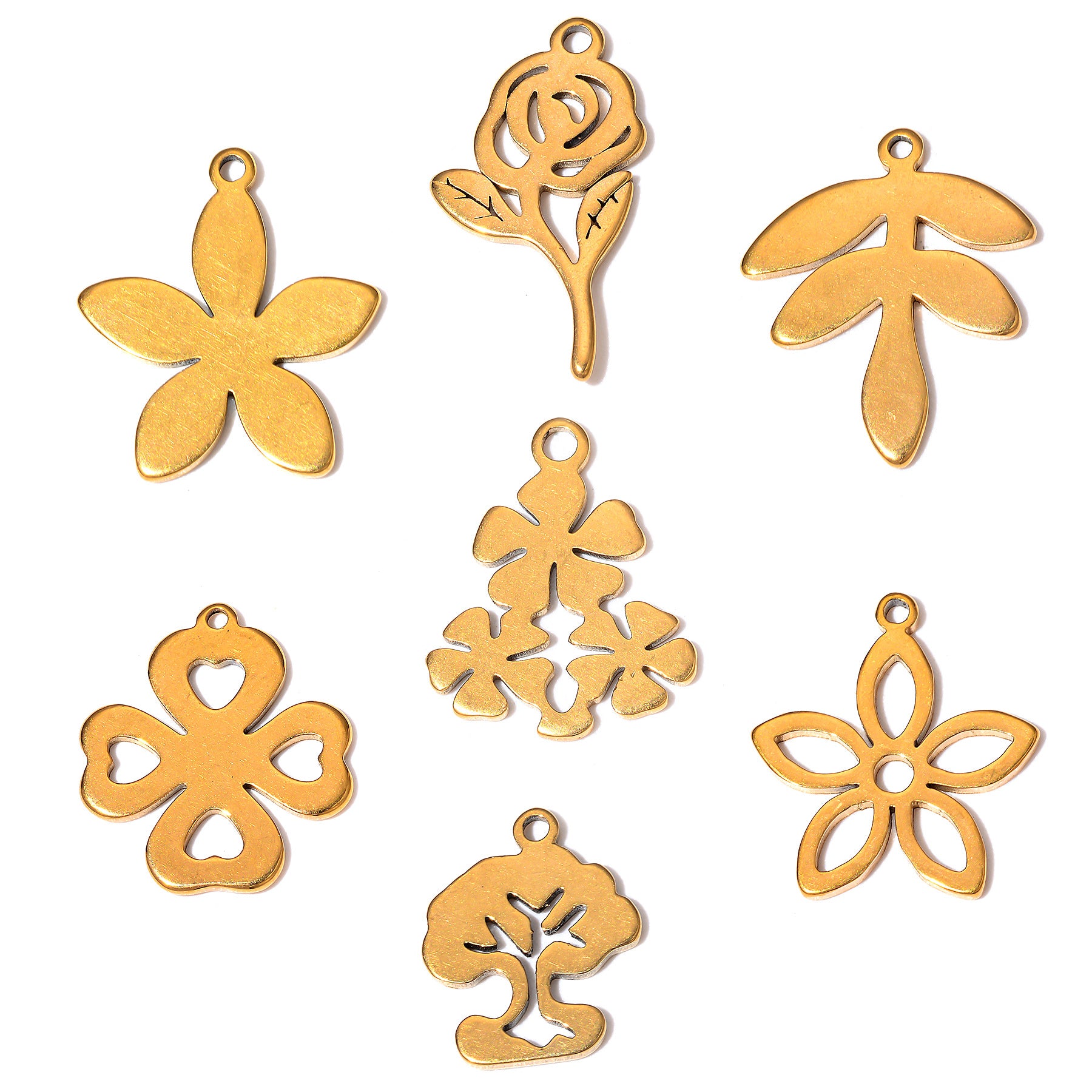 Damen Schmuckanhänger in Form einer filigranen Blüte aus hochwertigem Metall Shop Nory