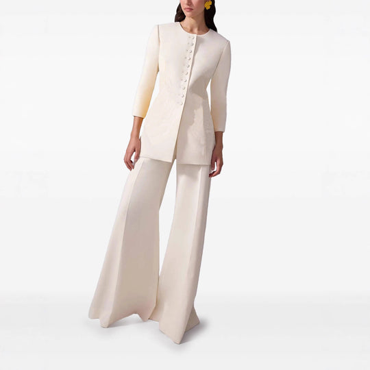 Damen Hochtaillierte Palazzo‑Hose mit weitem Bein und Bügelfalte Shop Nory