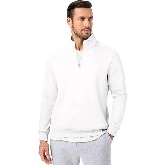 Herren nan halbzip Pullover aus schwerer Baumwollmischung mit hohem Stehkragen und gerippten Bündchen Shop Nory