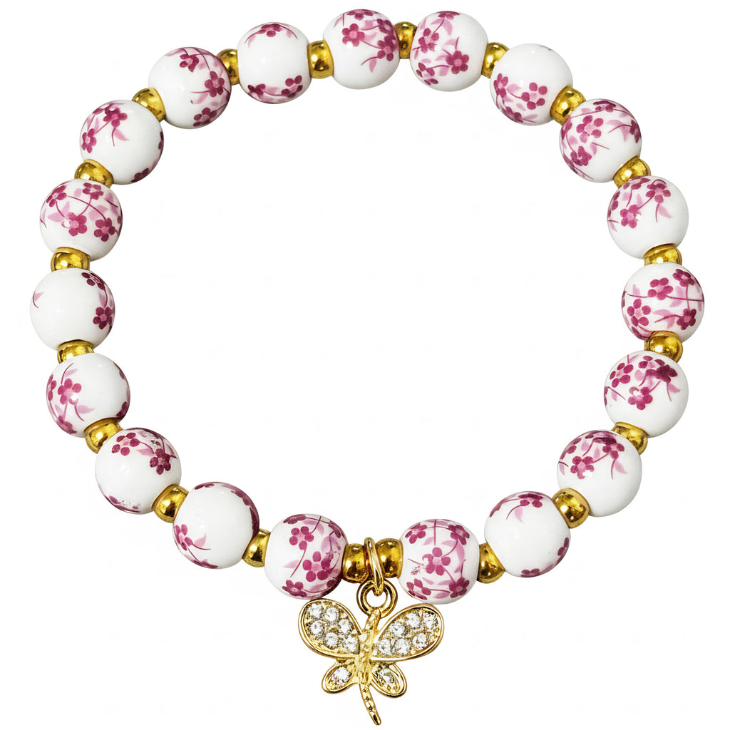 Damenarmband mit floralem Design und goldenen Akzenten Shop Nory