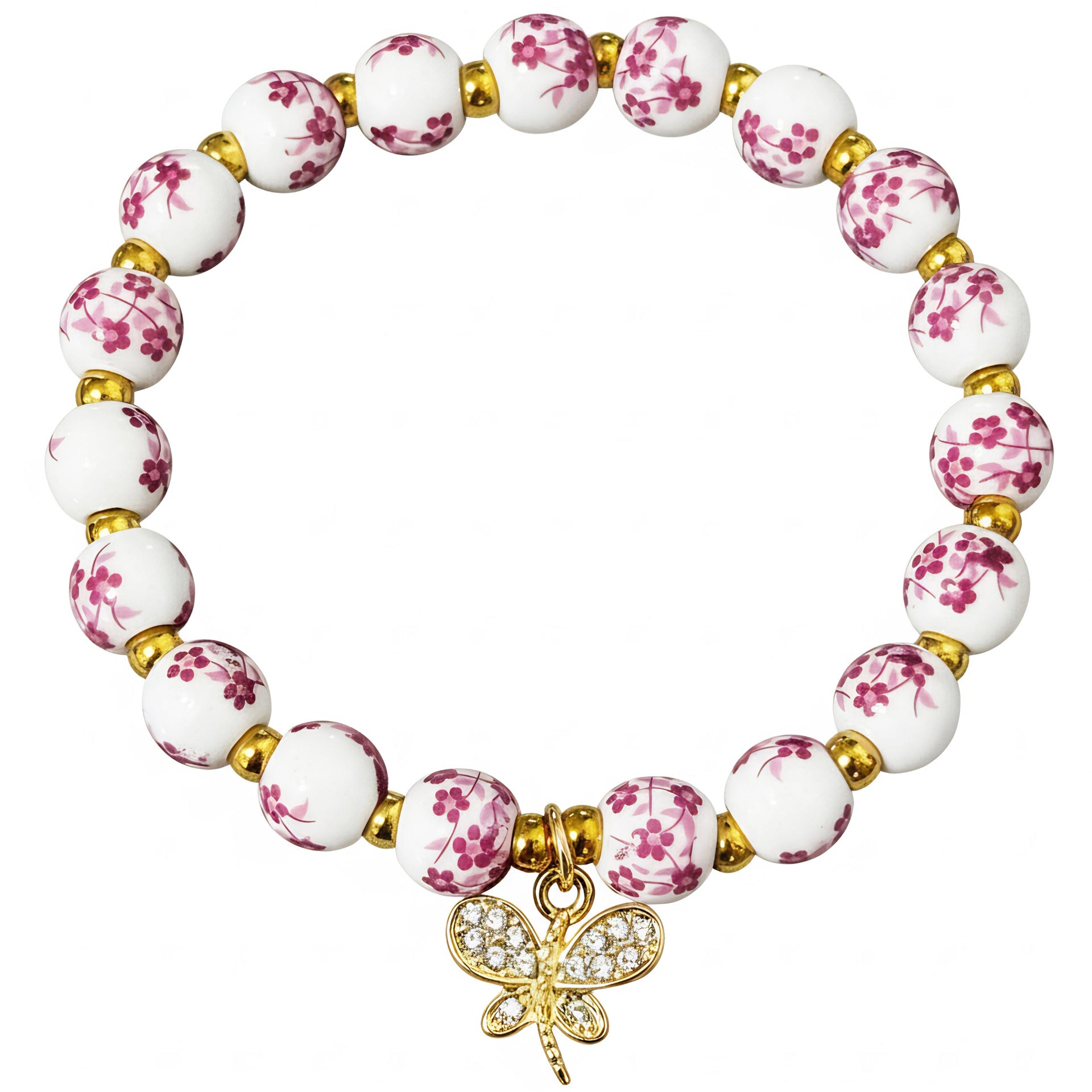 Damenarmband mit floralem Design und goldenen Akzenten Shop Nory
