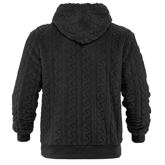 Unisex Kuscheliger Teddy-Hoodie mit Zopfstrick-Optik und Kängurutasche Shop Nory