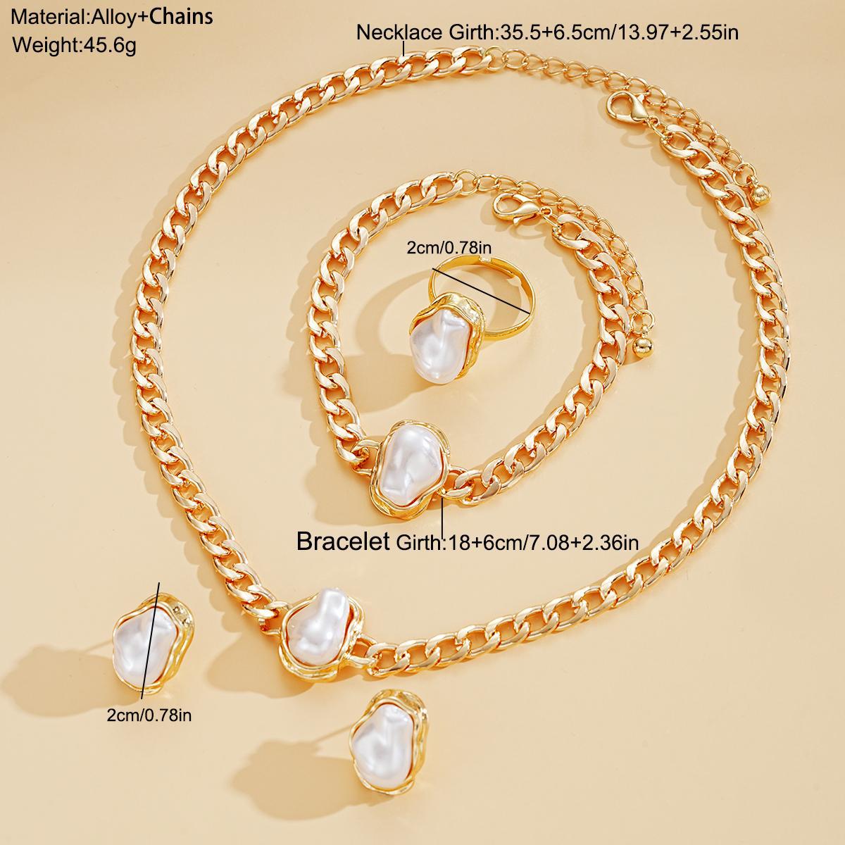 Damen Schmuckset mit hochwertiger Perlenverzierung und elegantem Kettendesign Shop Nory
