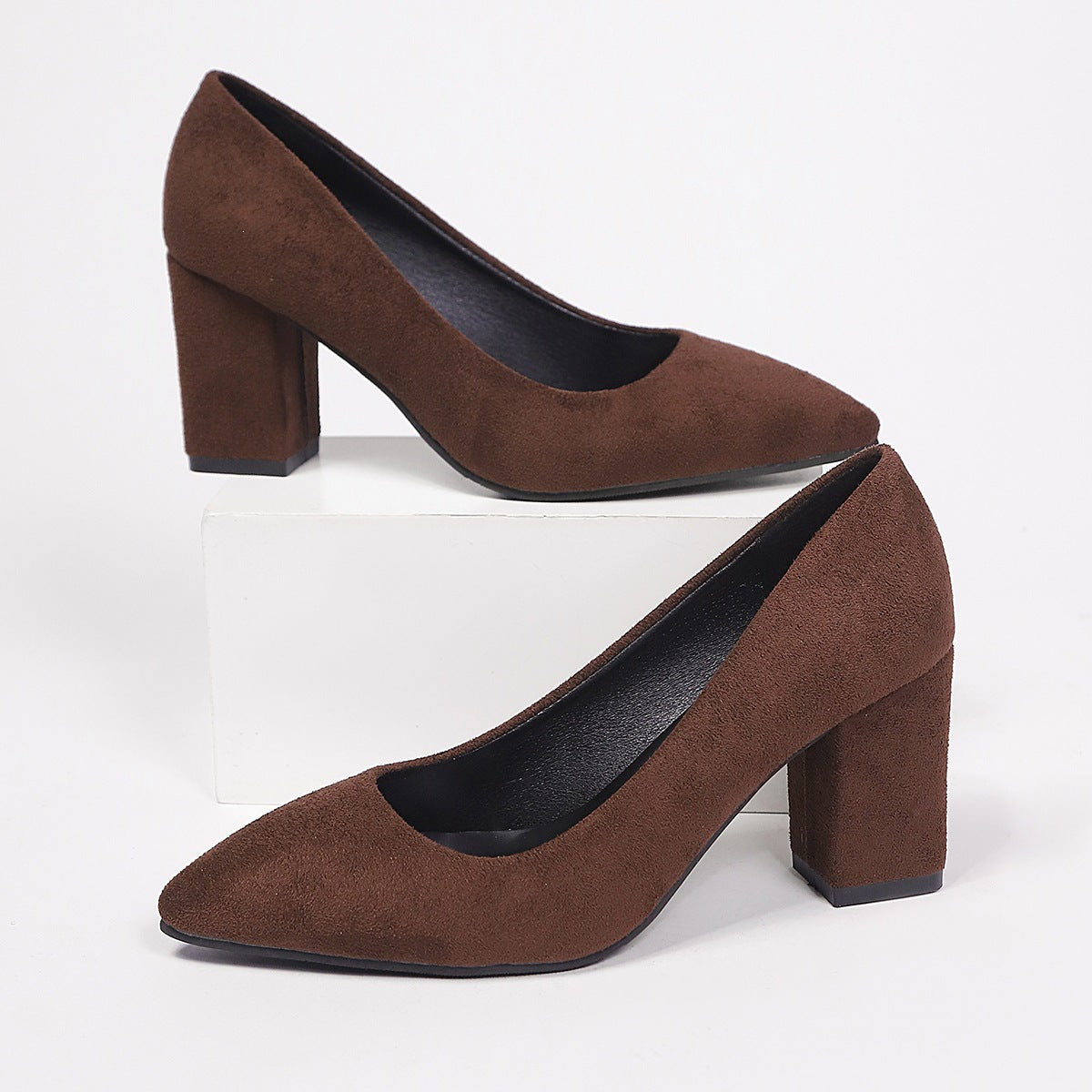 Damen elegante High Heel Pumps mit robustem Blockabsatz Shopnory