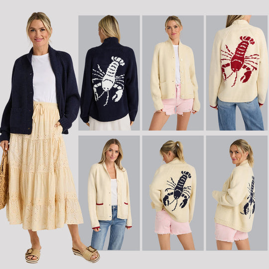Damen Grobstrick Rollkragenpullover mit Hummer-Intarsie und lässiger Oversize-Passform Shop Nory