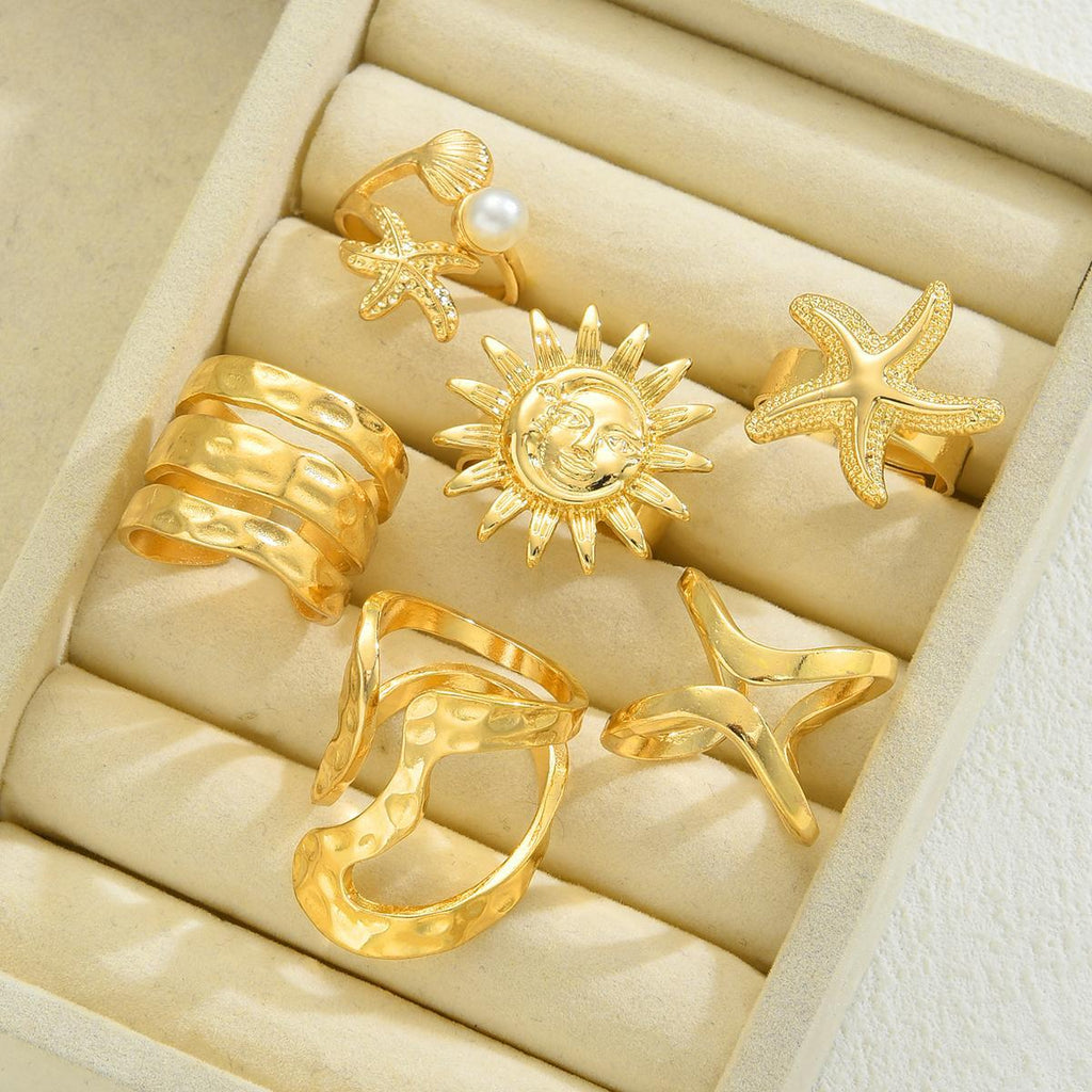 Damen-Ring-Set mit maritimem Design und einzigartigen Akzenten Shop Nory