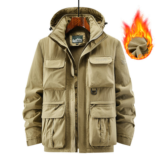 Herren Thermischer Kapuzen-Parka im Utility-Design mit Teddyfutter und Mehrfachtaschen Shop Nory