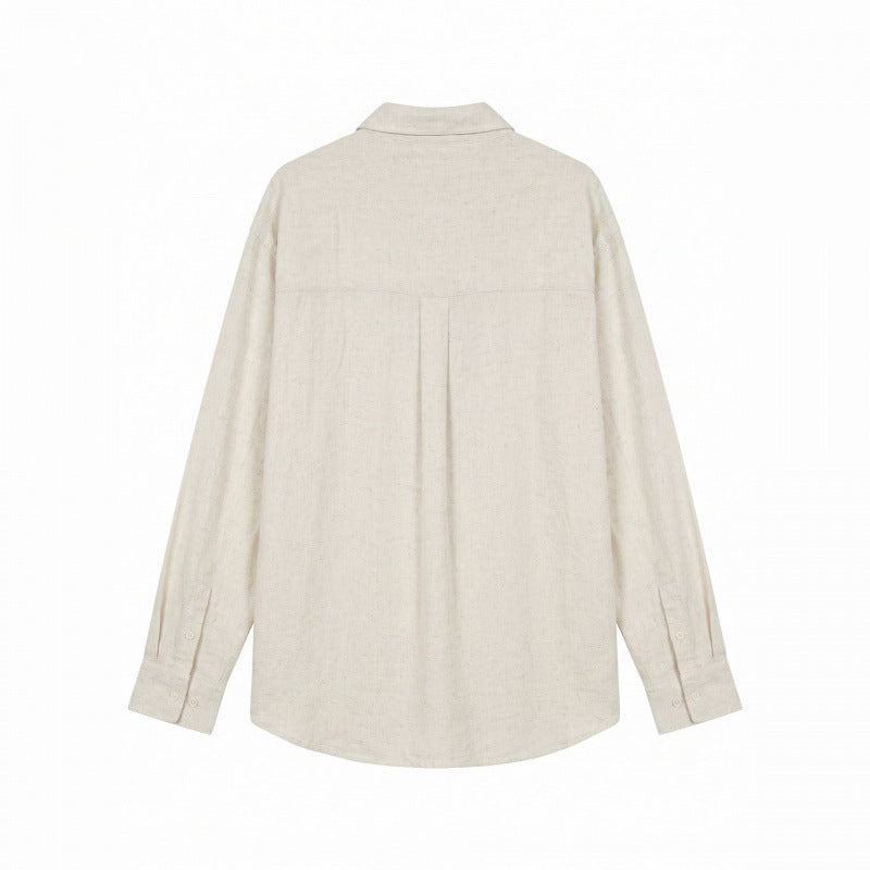Herren Leichtes Oversize-Leinenhemd mit Kentkragen und abgerundetem Saum Shop Nory