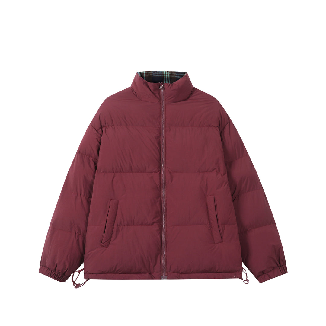 Unisex Boxy-Kurzparka mit gesteppter Isolierung, Tunnelzugsaum und kariert gefüttertem Kragen Shop Nory