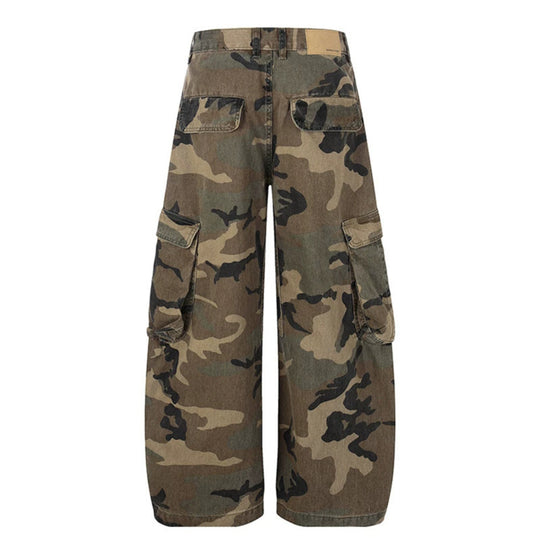 Damen weite Cargo-Hose im Camouflage-Print mit Multi-Taschen Shop Nory