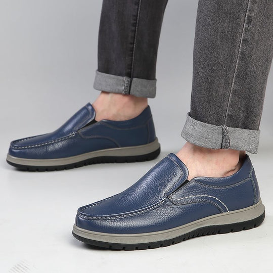 Herren Klassische Lederoptik Slipper im Mokassin-Stil mit gepolsterter Komfortsohle Shop Nory