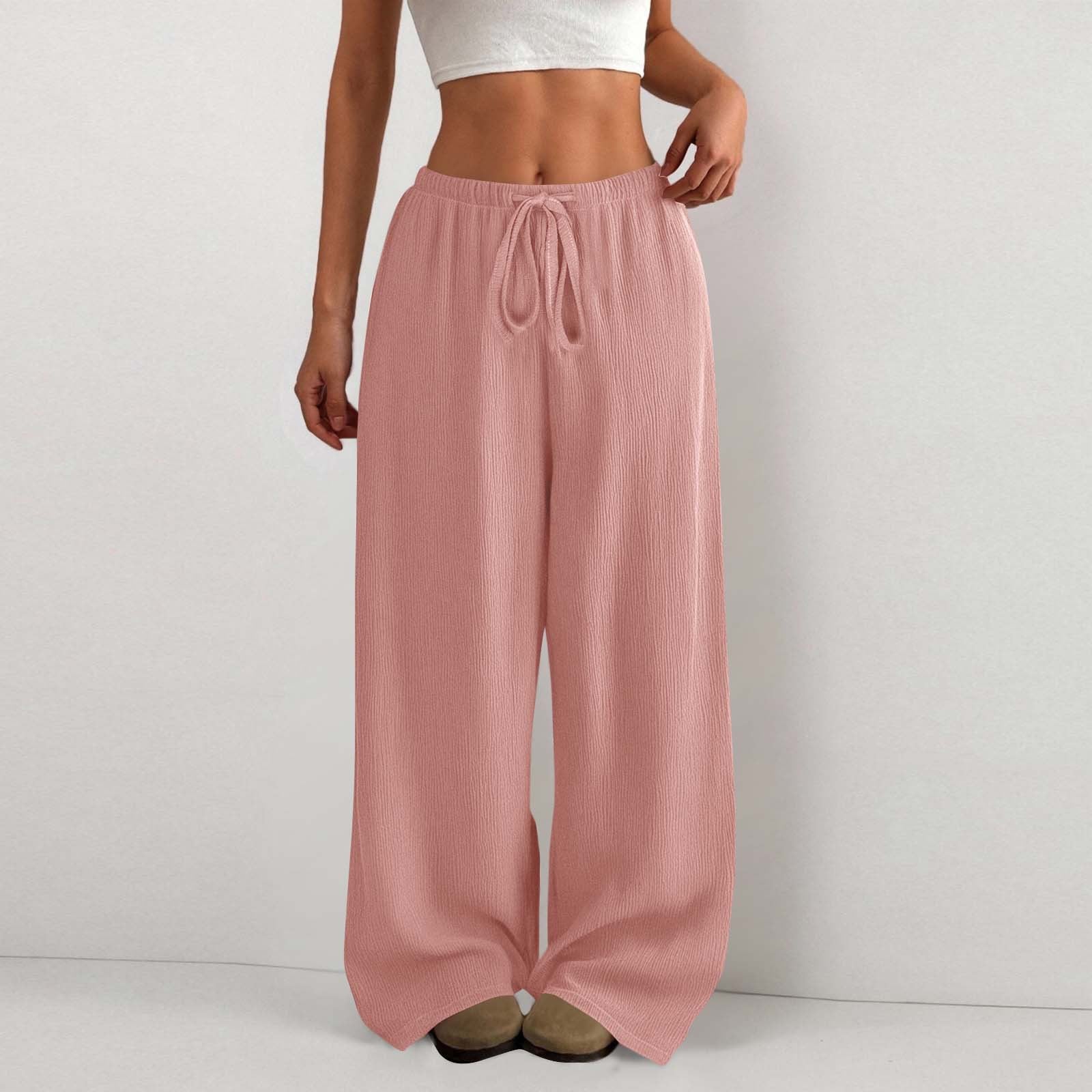 Damen Weite Sommerhose aus leichtem Stoff mit Gummizug
