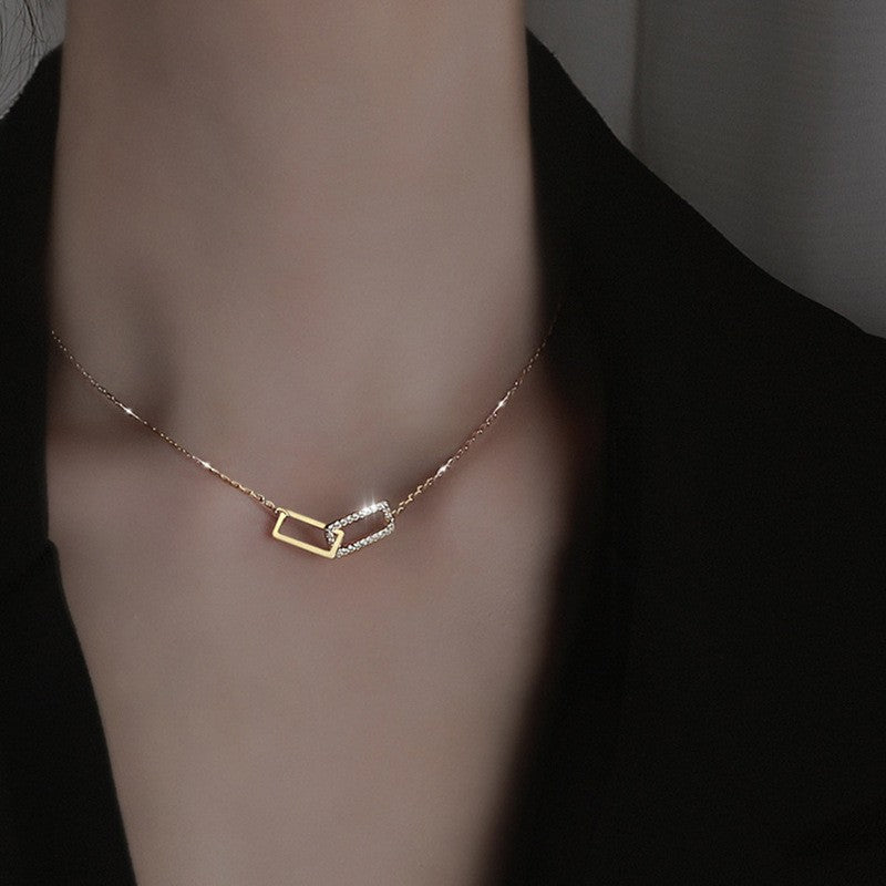 Damen Halskette mit modernen, geometrischen Anhängern Shop Nory
