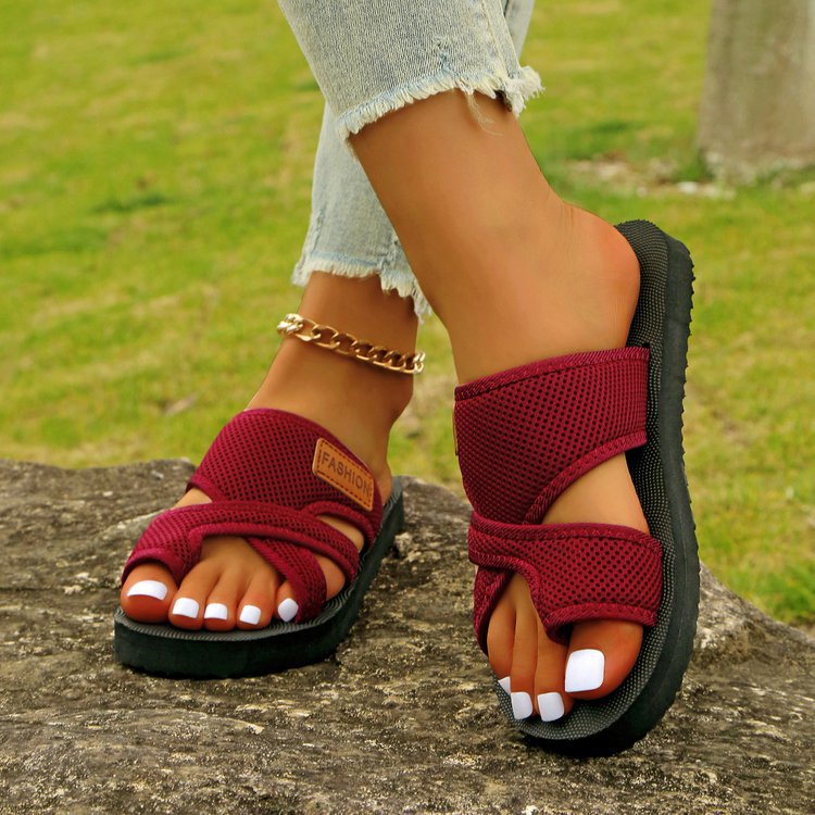 Damen Atmungsaktive Mesh-Sandalen mit orthopädischer Sohle und gekreuzten Komfortriemen Shop Nory