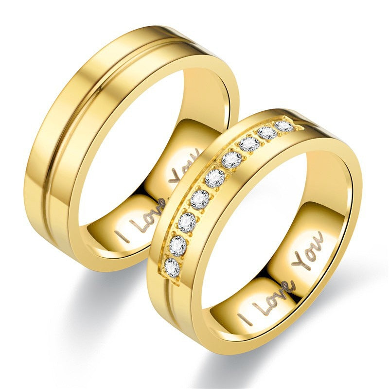 Herren Ring mit eingelegtem Liebesschriftzug und eleganter Oberflächenstruktur Shop Nory