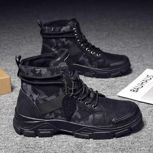 Damen Hohe Sneaker im modernen Camouflage-Stil mit robustem Sohlenprofil