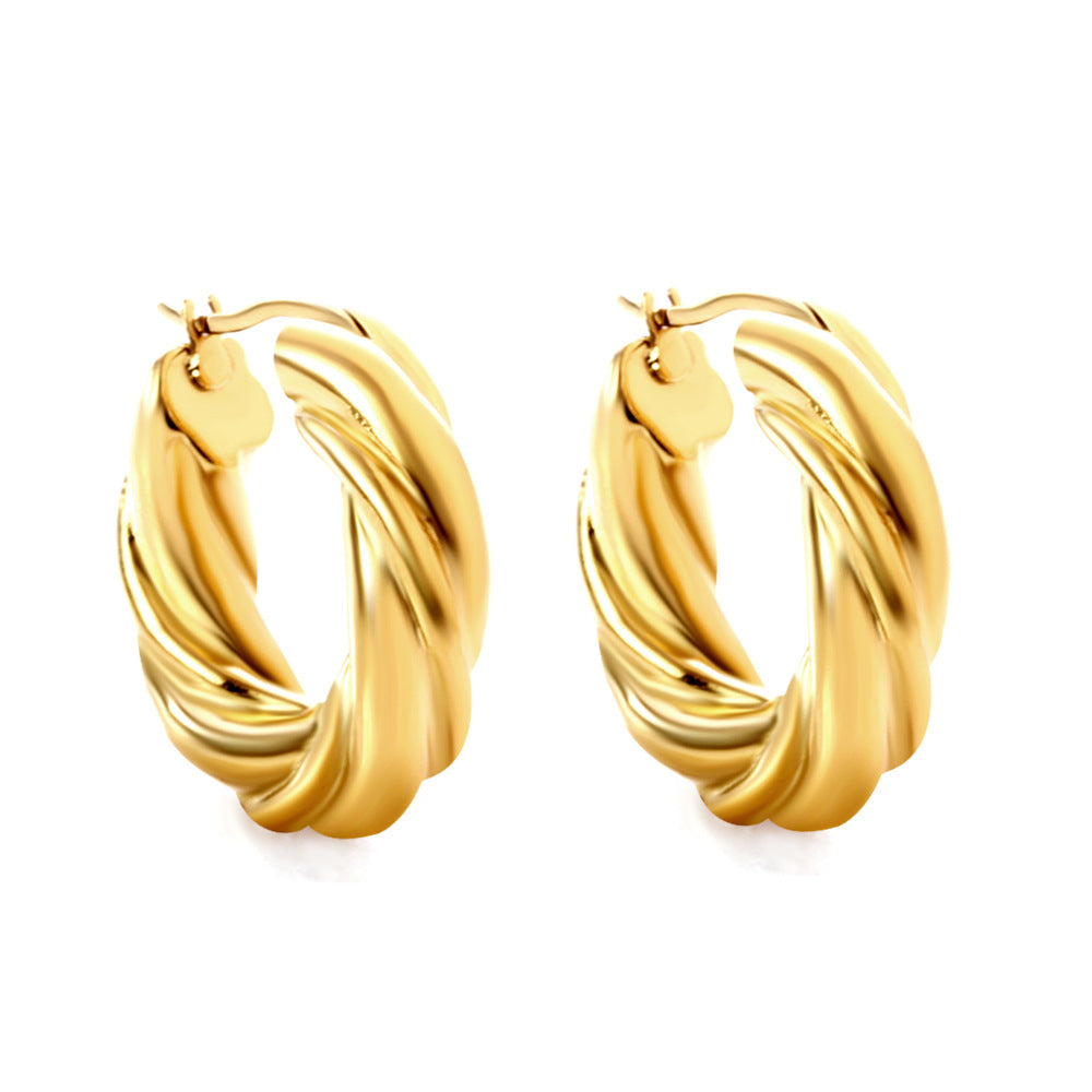 Damen Hängende Creolen mit elegantem Wellendesign Shop Nory