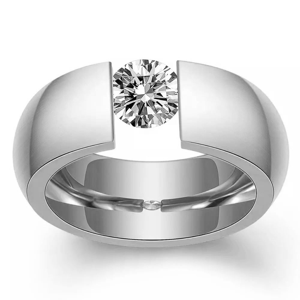 Damen Ring mit modernem, minimalistischem Design und funkelndem Kristallelement Shop Nory