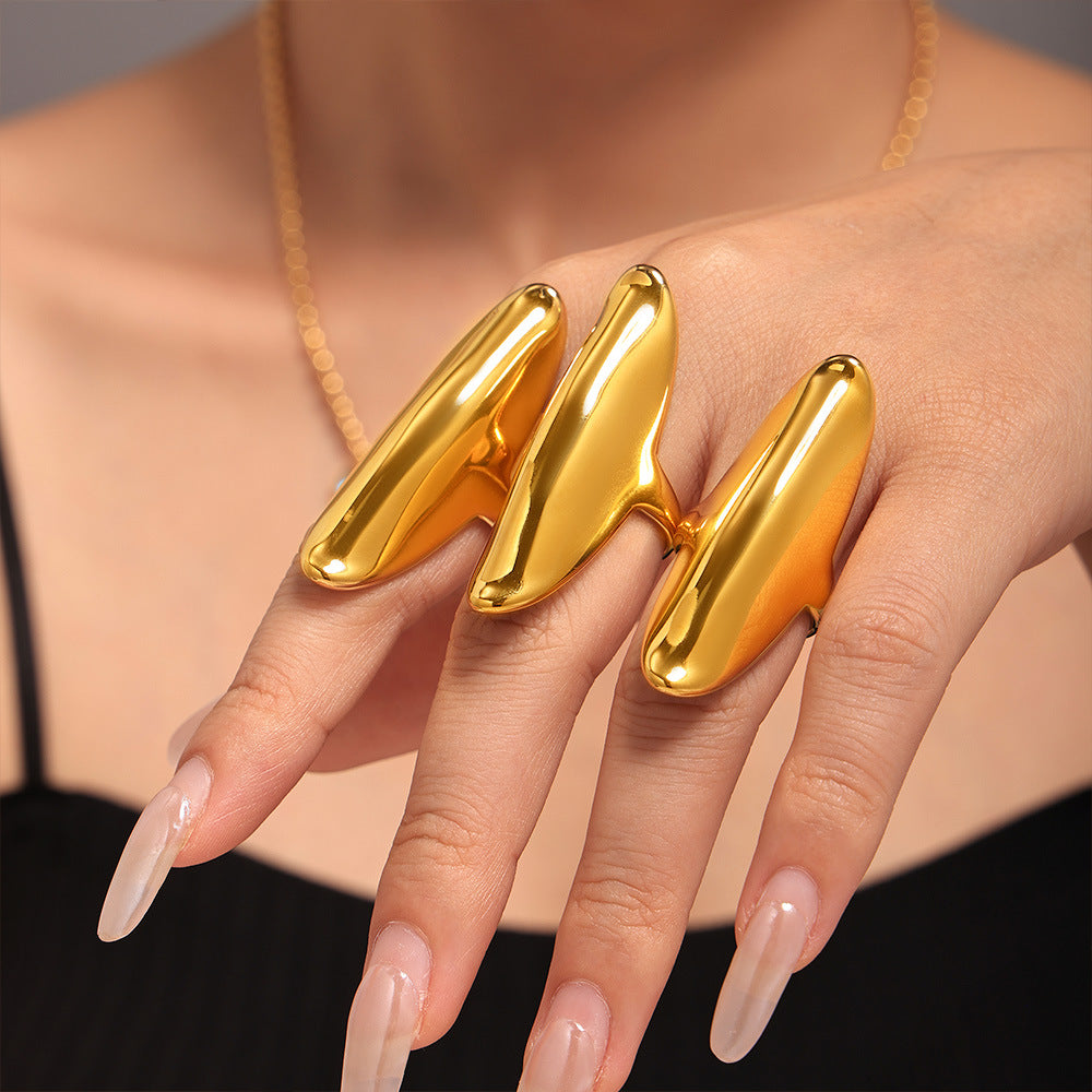 Damenring mit modernem minimalistischem Design aus Edelstahl Shop Nory