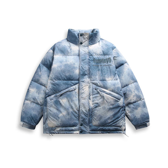 Unisex Kurz geschnittene wattierte Blousonjacke im Boxy‑Schnitt mit hohem Stehkragen und diagonalen Reißverschlusstaschen Shop Nory