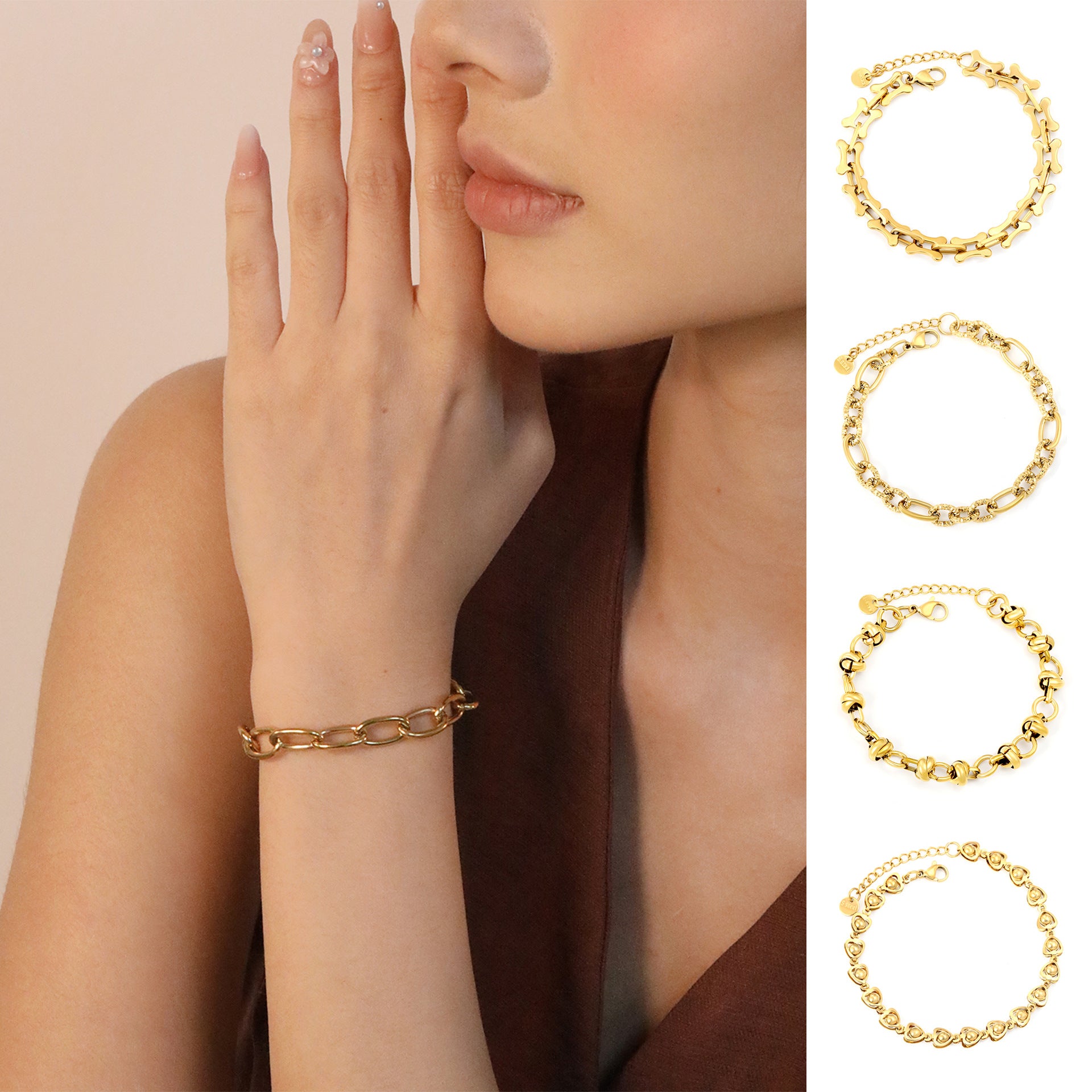 Damen modisches Armband mit eleganten Glieder-Design Shop Nory