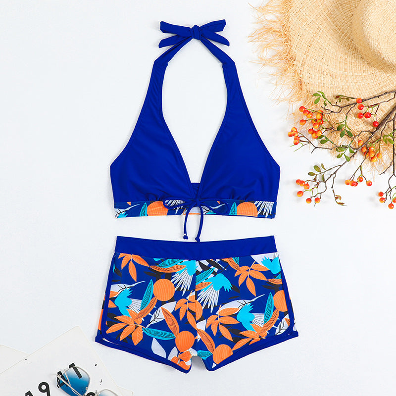 Damen Bikini-Set mit floralem Muster und herausnehmbarem Push-Up-BH