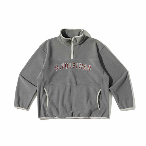 Unisex Fleece-Pullover mit halbhohem Reißverschluss, Kängurutasche und Collegestyle-Stick Shop Nory