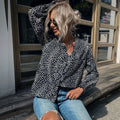 Damen Bluse mit modernem Punktedesign und elastischen Ärmeln