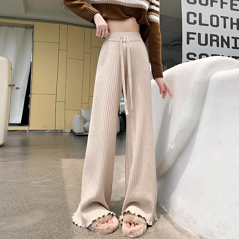 Damen Weit geschnittene Rippstrick-Hose Shop Nory