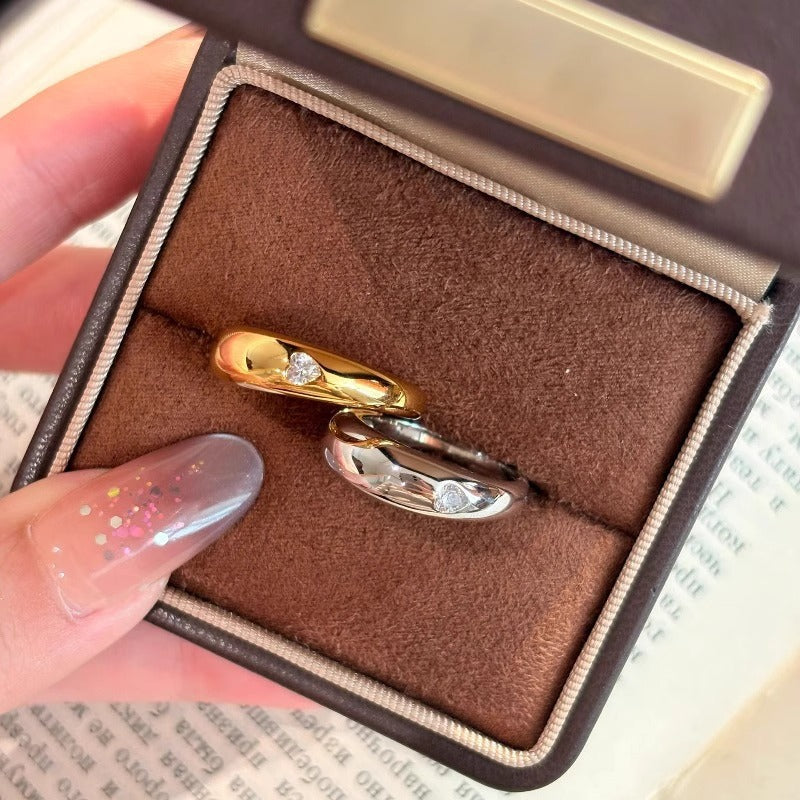 Damen Glänzender Bandring aus hochwertigem Metall Shop Nory