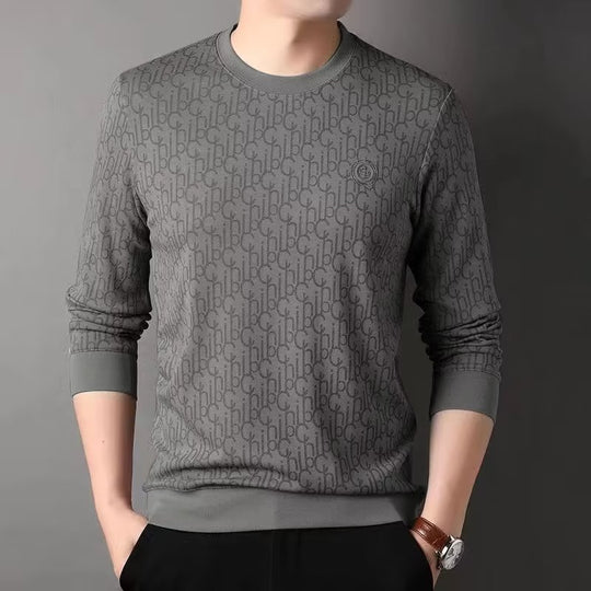 Herren Luxuriöser Rundhals-Pullover mit Marken-Design Shop Nory