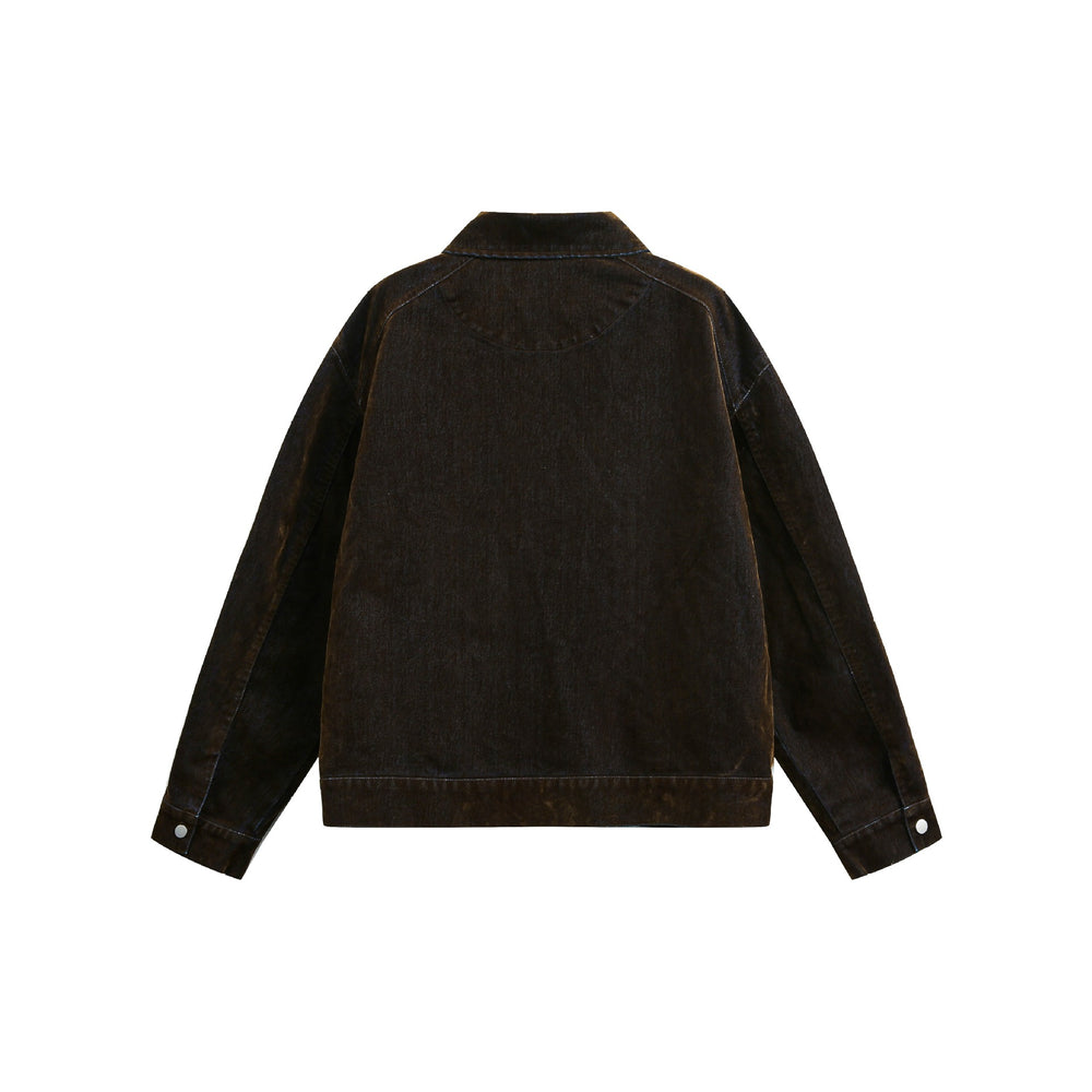 Unisex Boxy-Blousonjacke aus Velours-Suede-Optik mit durchgehendem Reißverschluss und Pattentaschen Shop Nory