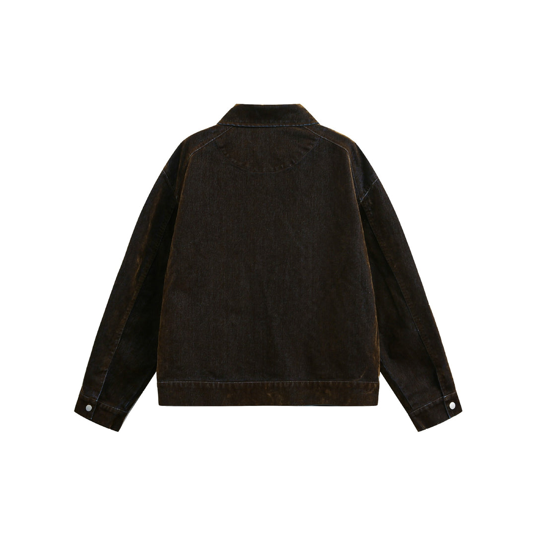 Unisex Boxy-Blousonjacke aus Velours-Suede-Optik mit durchgehendem Reißverschluss und Pattentaschen Shop Nory