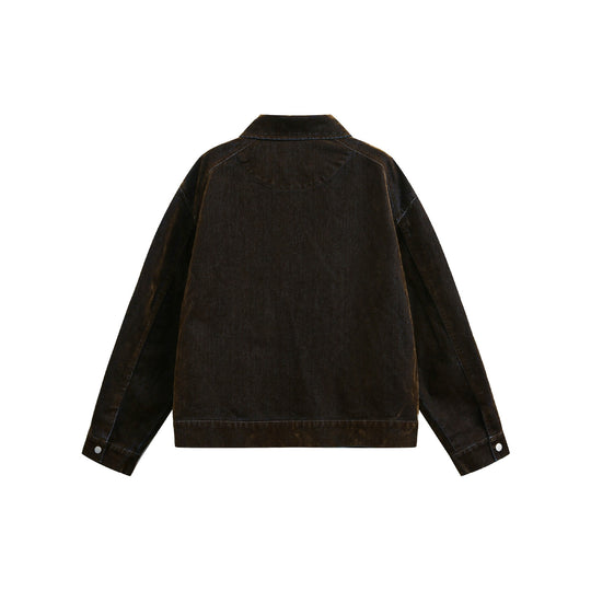 Unisex Boxy-Blousonjacke aus Velours-Suede-Optik mit durchgehendem Reißverschluss und Pattentaschen Shop Nory