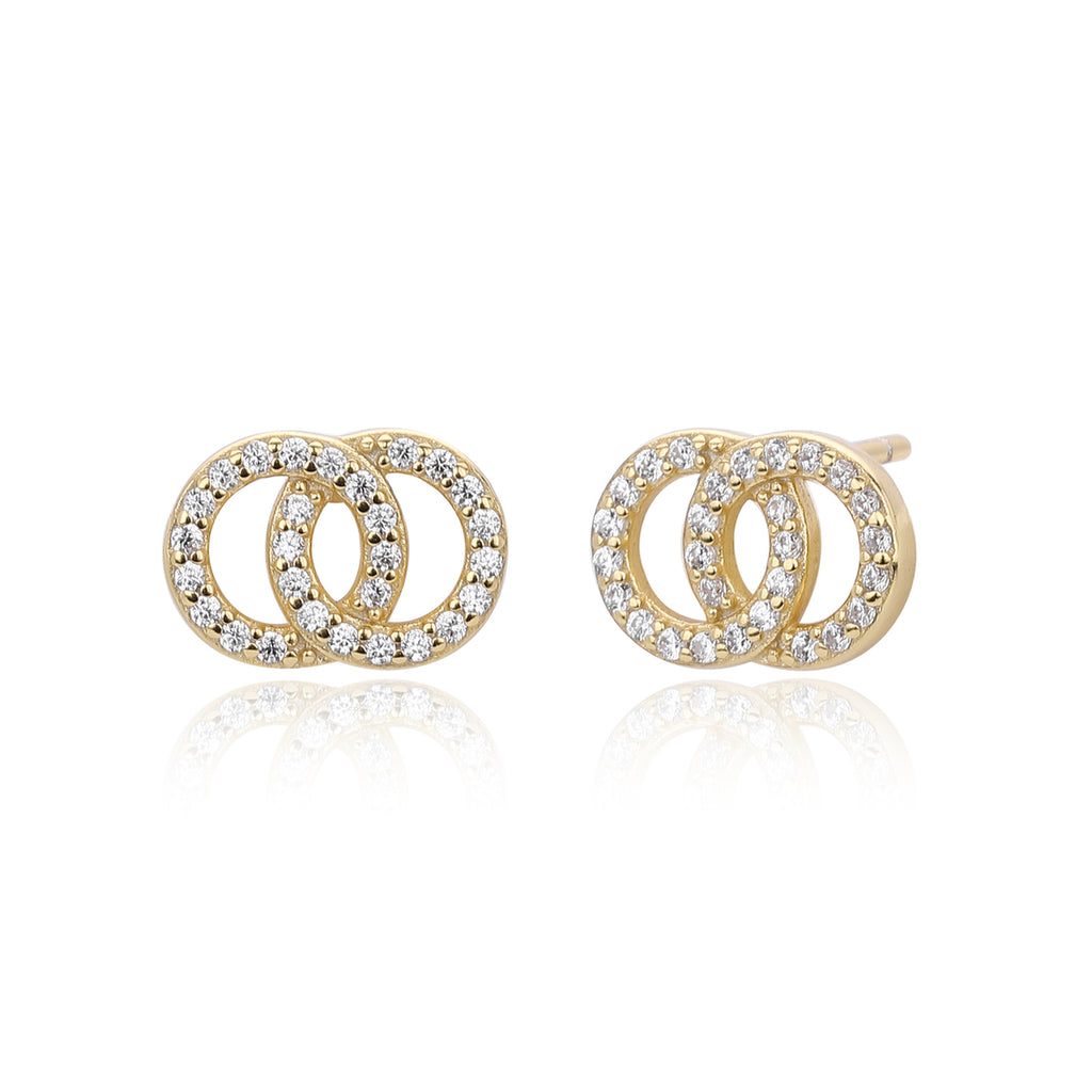 Damen Ohrstecker mit verspieltem Doppelring-Design aus 925 Sterling Silber Shop Nory