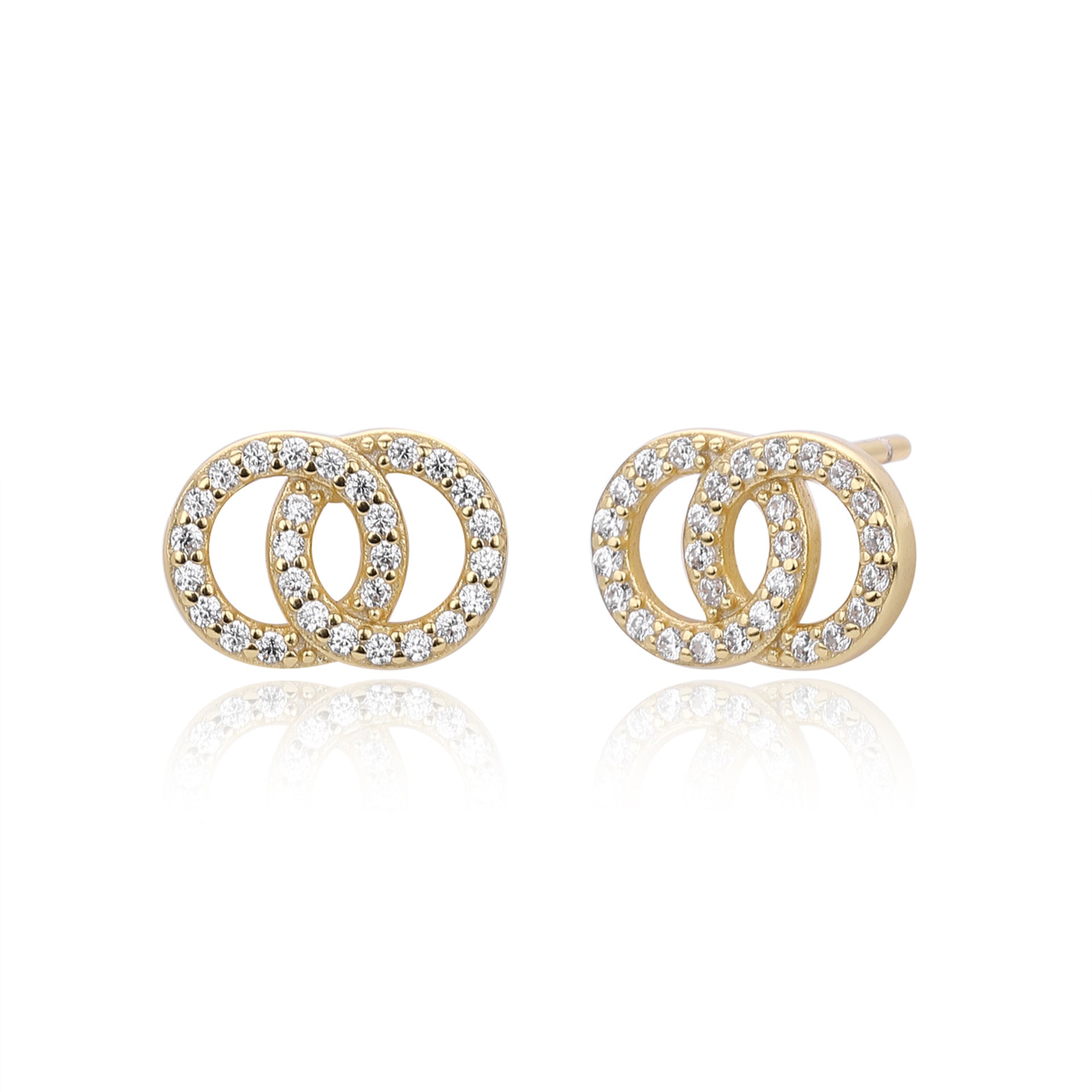 Damen Ohrstecker mit verspieltem Doppelring-Design aus 925 Sterling Silber Shop Nory
